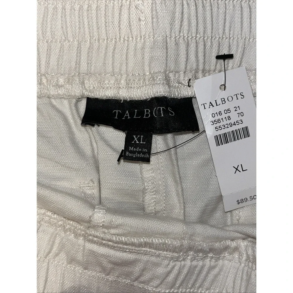 Talbots Womens Elastic Waist Pants Size 14 Relaxed Beachy Coastal Lagenlook NWT